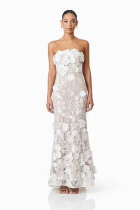 Tiana Floral Maxi Dress in White