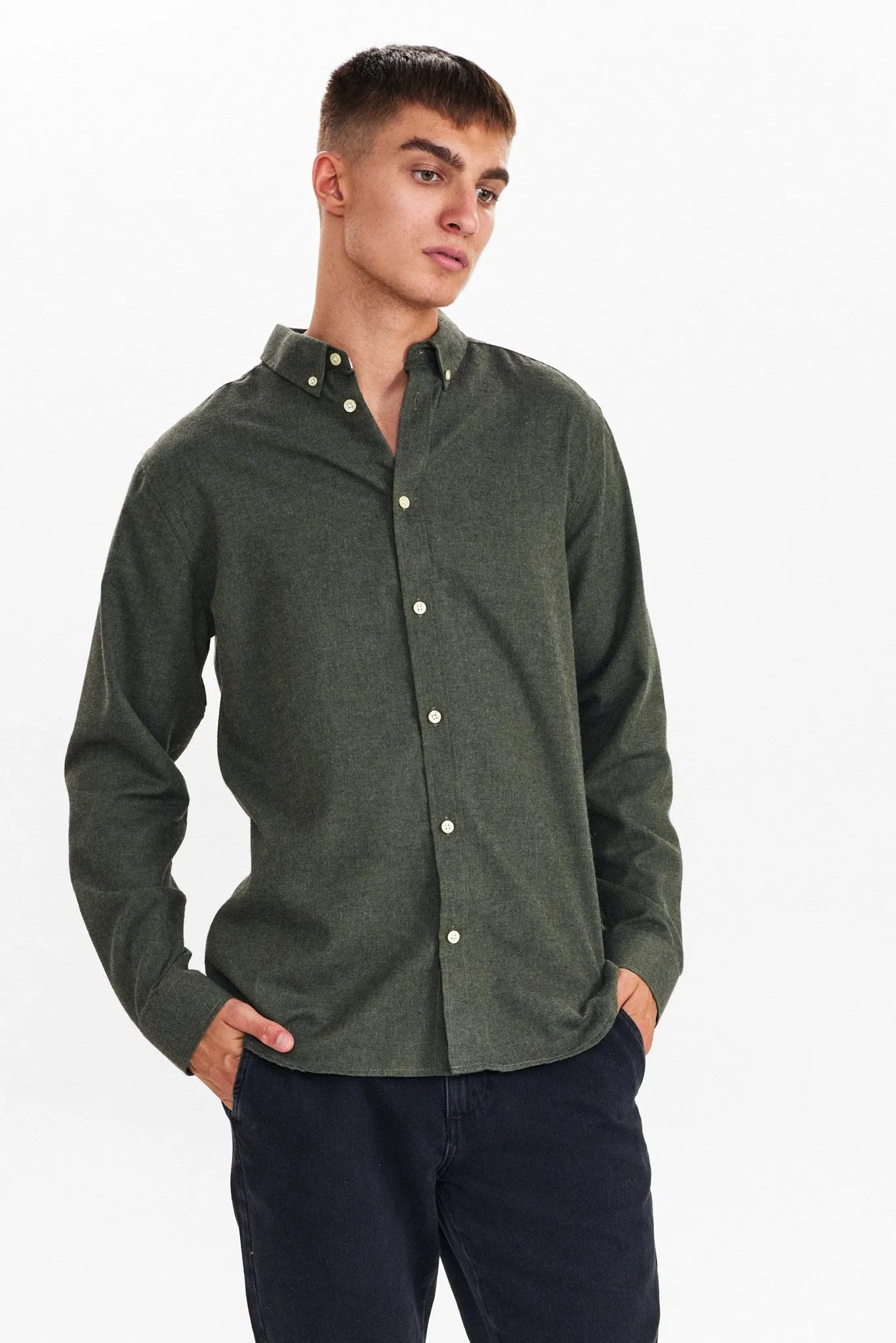 AKKONRAD MELANGE SHIRT - Cypress