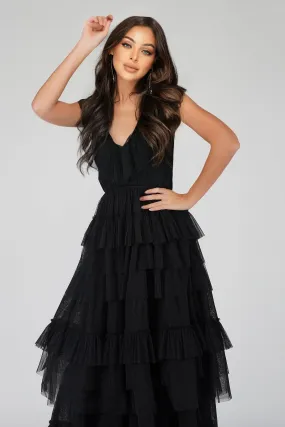 Alexandra Black Tulle Maxi Dress