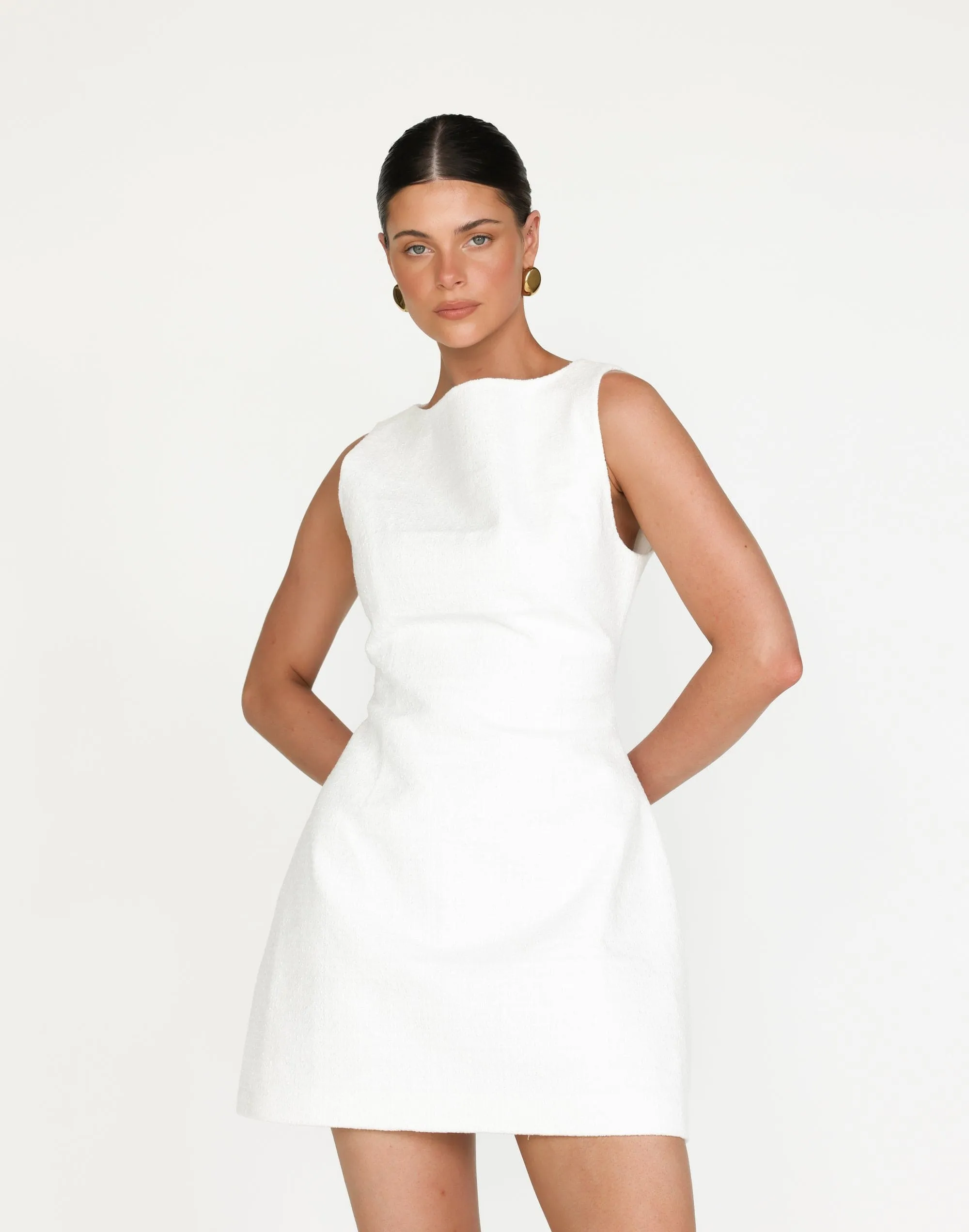 Anders Mini Dress (Textured White)