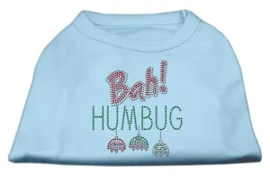 Bah Humbug Rhinestone Dog Shirt Baby Blue XS (8)