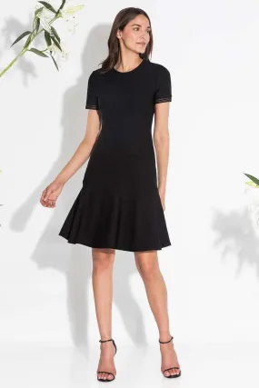 Black Lined Midi Dress