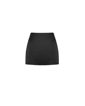 CHER SATIN MINI SKIRT BLACK