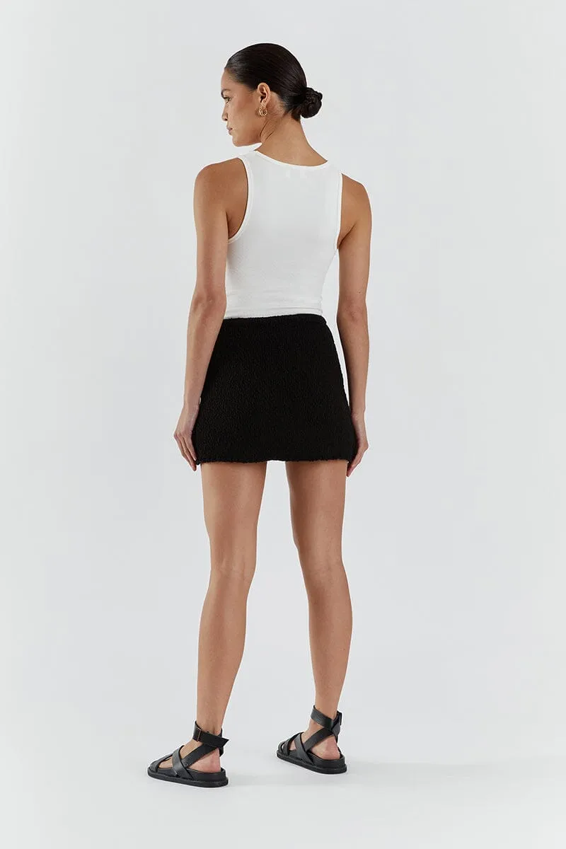 DION BLACK BOUCLE MINI SKIRT