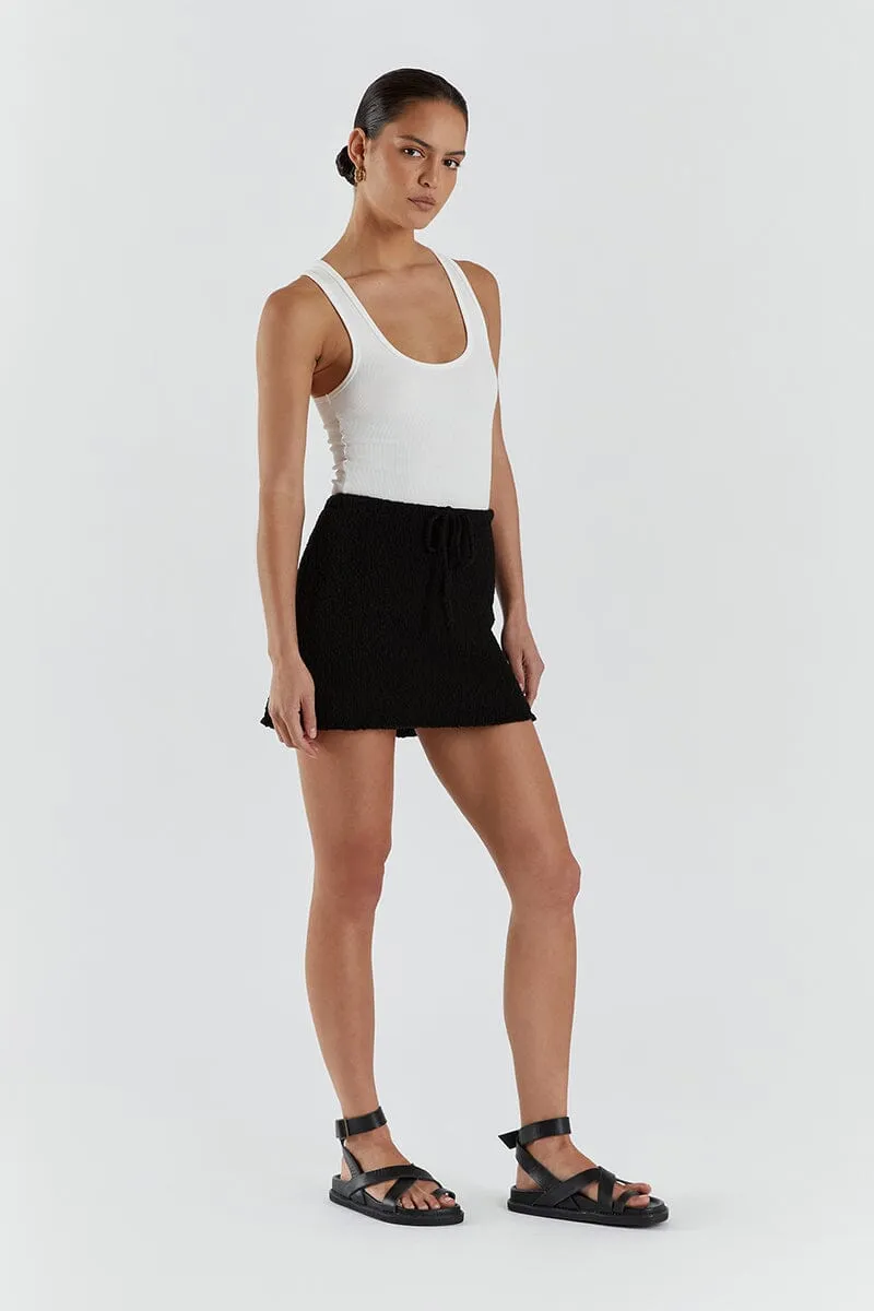 DION BLACK BOUCLE MINI SKIRT