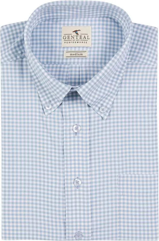 Gingham Performance Sport Shirt- Heritage Blue