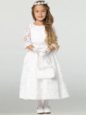 Girls White First Communion Dress - Lace (156)