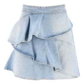 Isabel Marant Etolie Cotton Denim Ruffle Skirt. Size 40FR