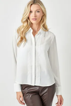 Long Sleeve Embroidered Blouse | Off White