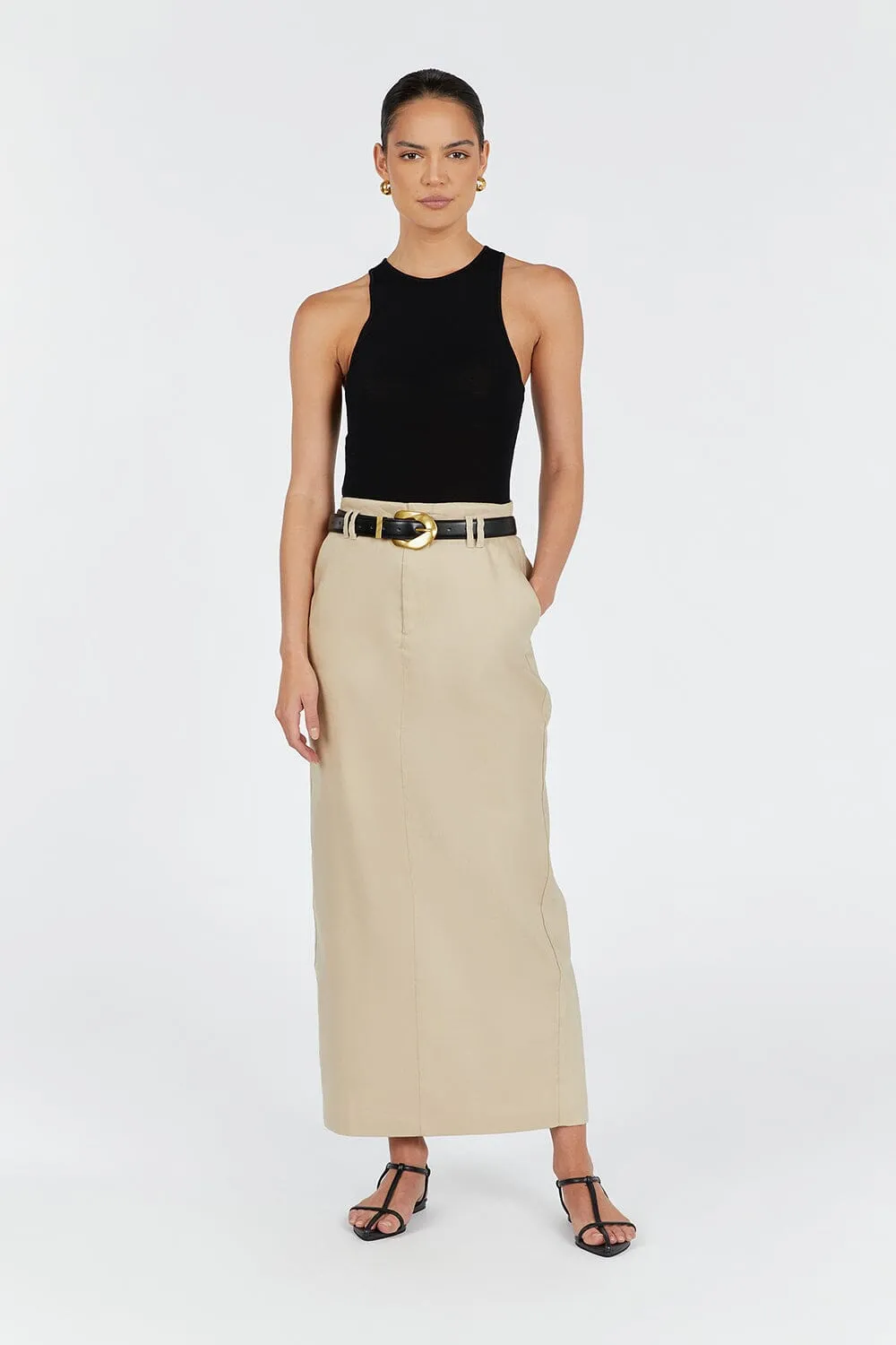 LUCCA SAND MIDI SKIRT