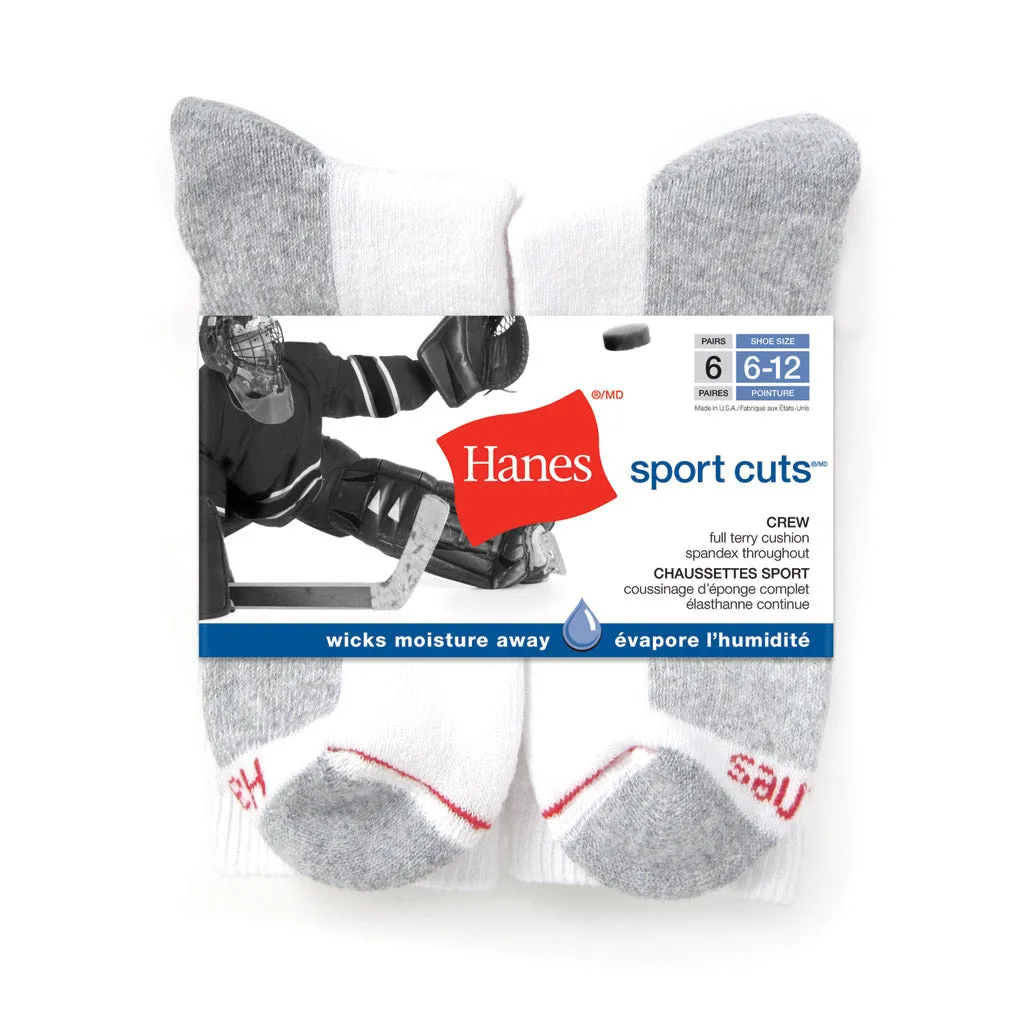 Men's 6Pk Hanes Sport Crew