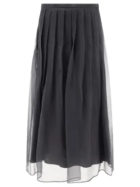 "PLEATED MIDI" SKIRT