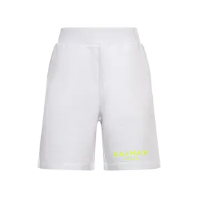 White & Yellow Jersey Shorts